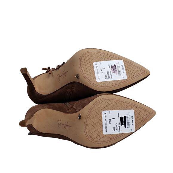 Jessica Simpson Womens 9 Paegye Leather Suede Fringe Boot Brown New - Picture 11 of 12